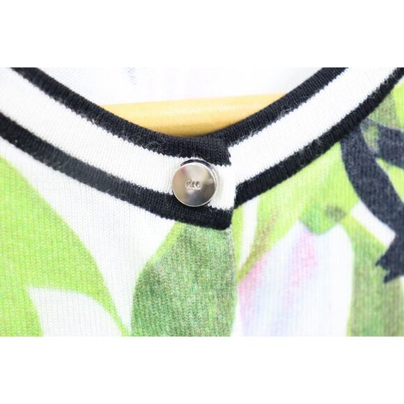 Stunning KAREN MILLEN Floral Lily Sporty Soft Button Front Cardigan US L - Picture 7 of 13